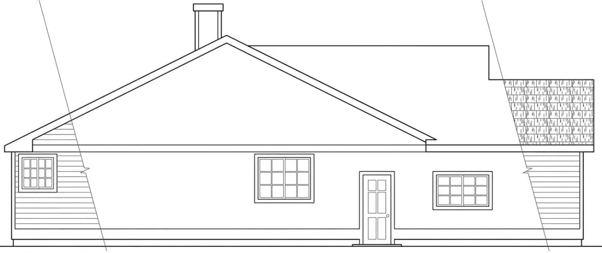 Left Elevation for House Plan #349651