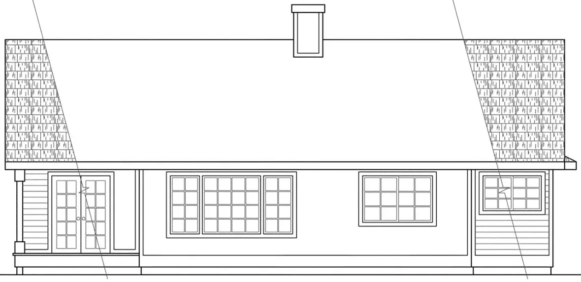 Rear Elevation for House Plan #349651