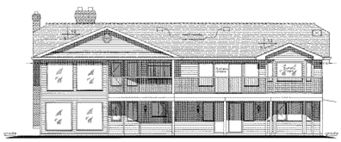 Rear Elevation for House Plan #135009