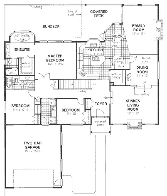 Main Floor Plan for House Plan #135009