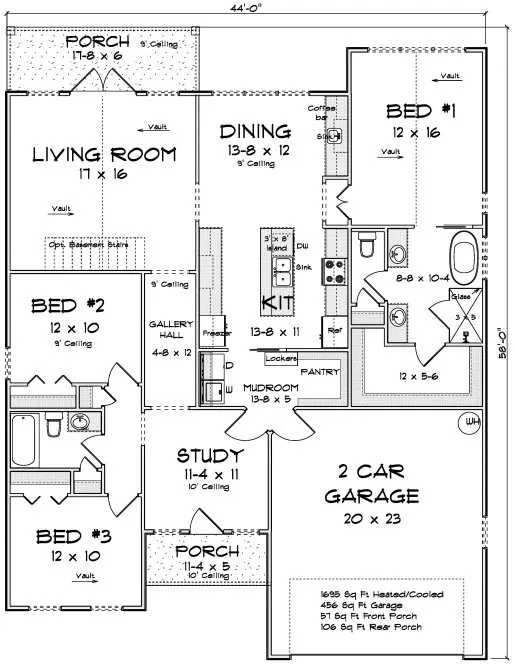 Main Floor Plan for House Plan #245961
