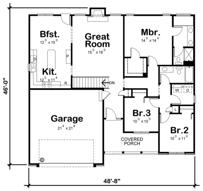 Main Floor Plan for House Plan #150908