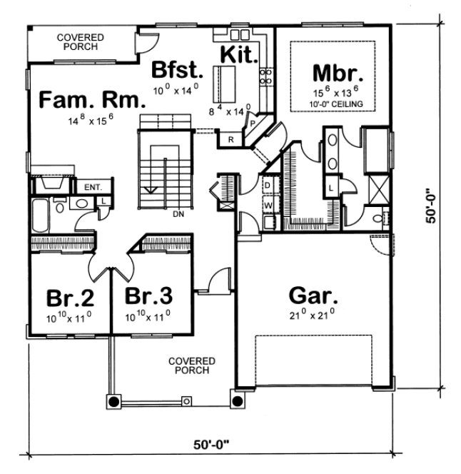 Main Floor Plan for House Plan #155058