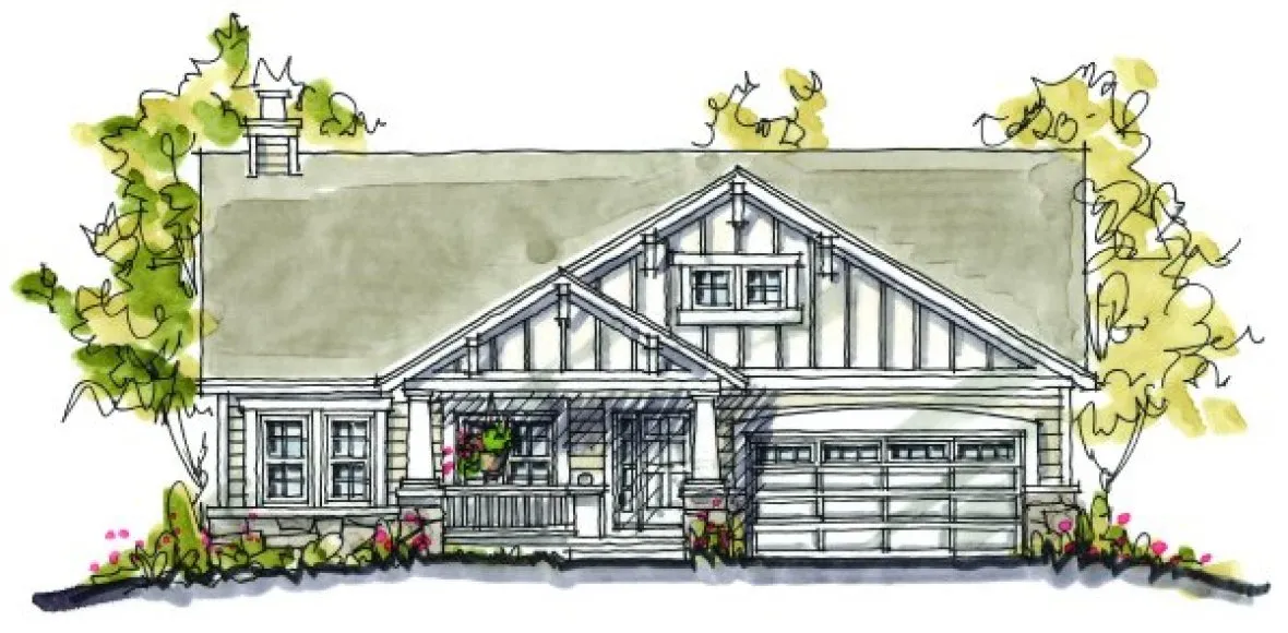 Full Rendering for House Plan #155058