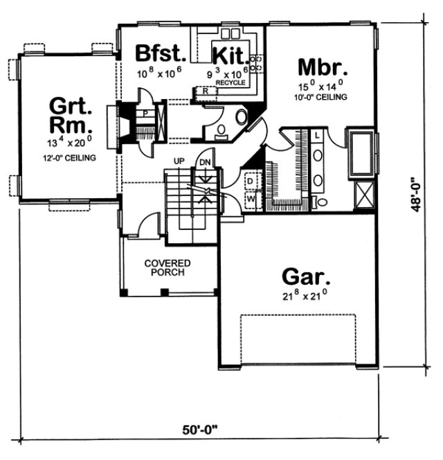 Main Floor Plan for House Plan #157058