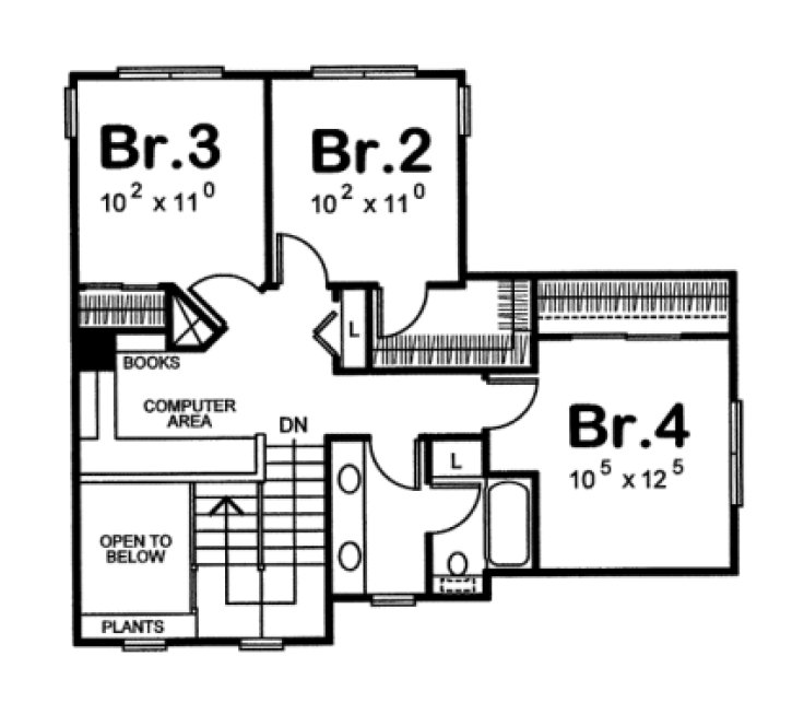 Second Floor Plan for House Plan #157058