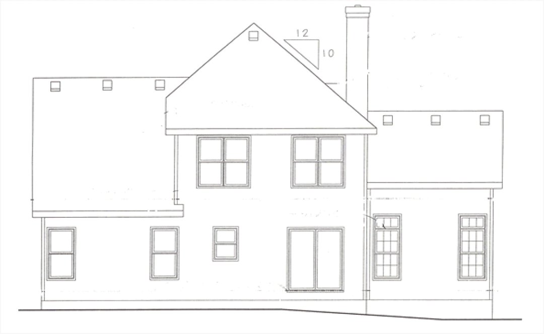 Rear Elevation for House Plan #158058