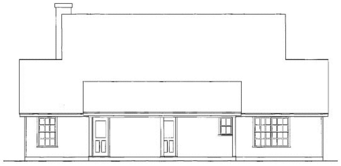 Rear Elevation for House Plan #440521