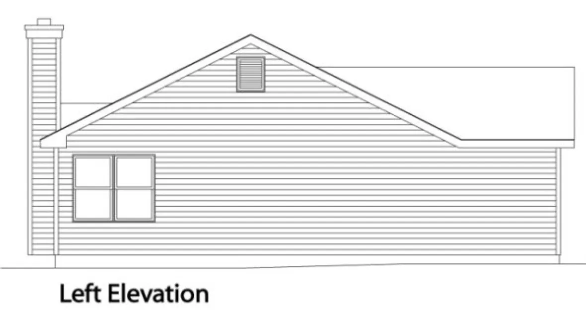 Left Elevation for House Plan #412002