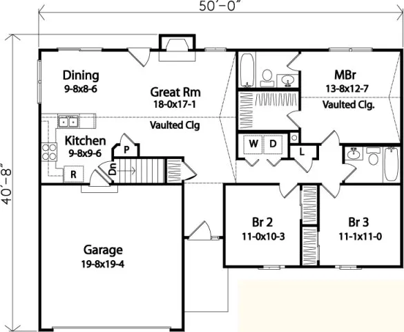 Main Floor Plan for House Plan #412002