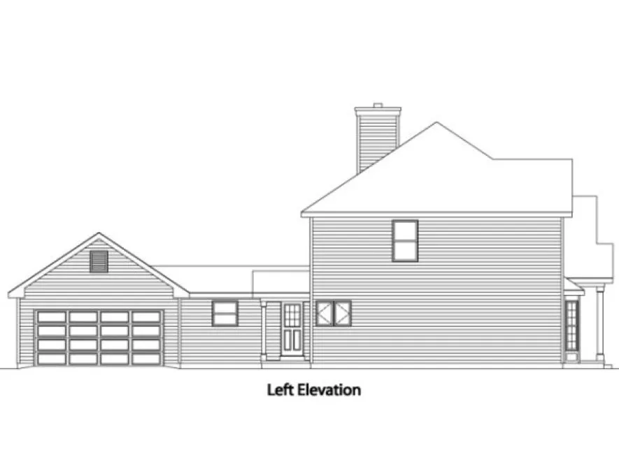 Left Elevation for House Plan #413002