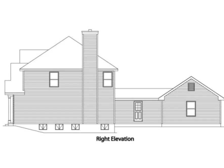Right Elevation for House Plan #413002