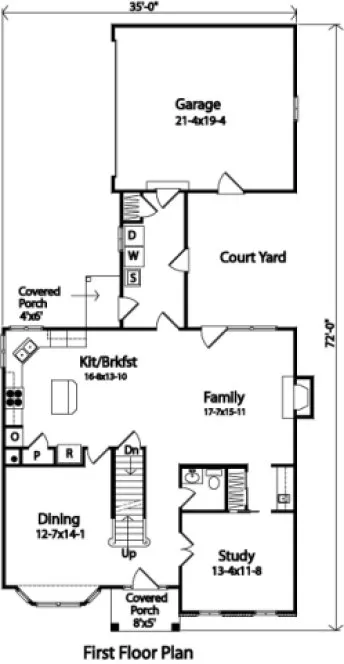 Main Floor Plan for House Plan #413002