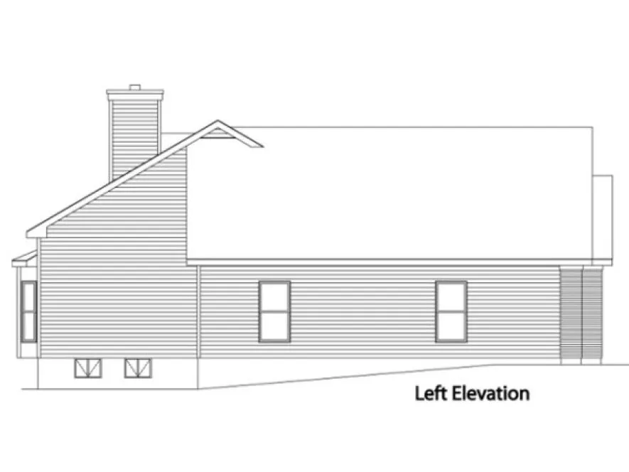 Left Elevation for House Plan #410102