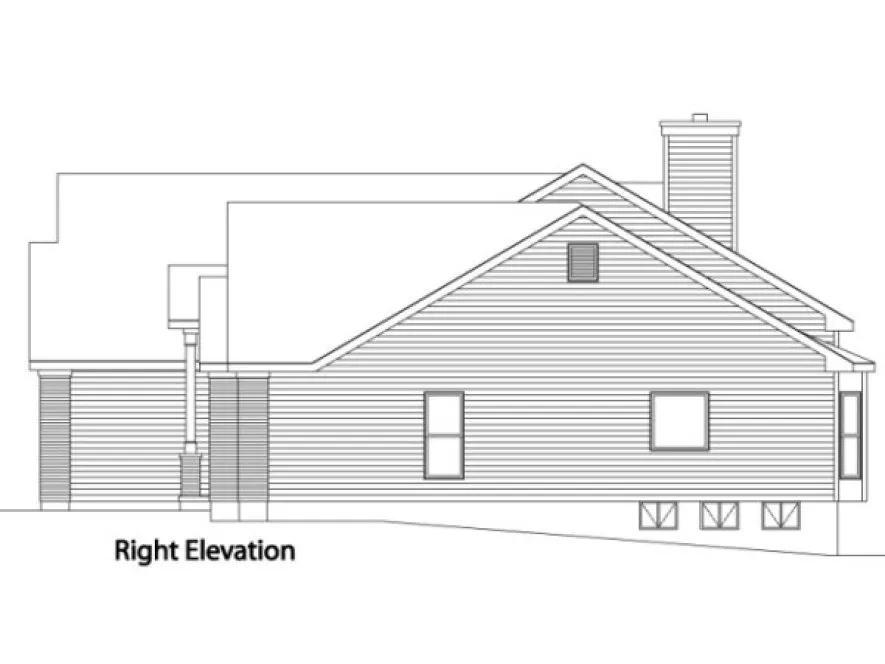 Right Elevation for House Plan #410102