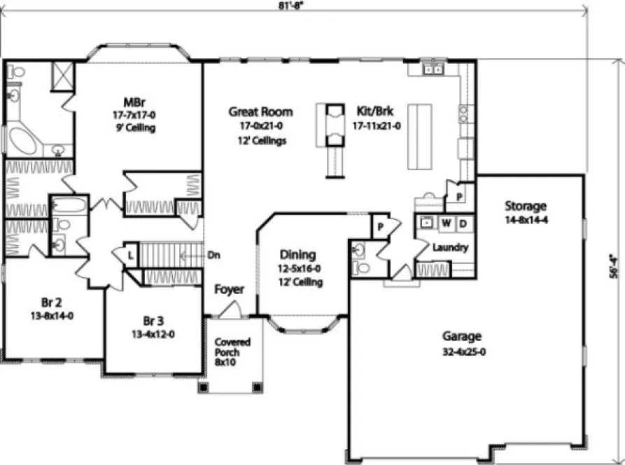 Main Floor Plan for House Plan #410102