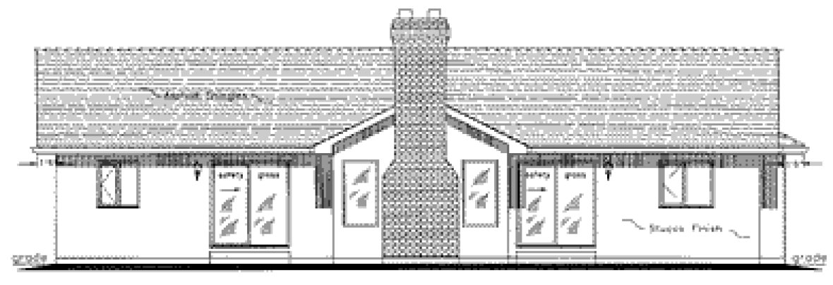 Rear Elevation for House Plan #130109