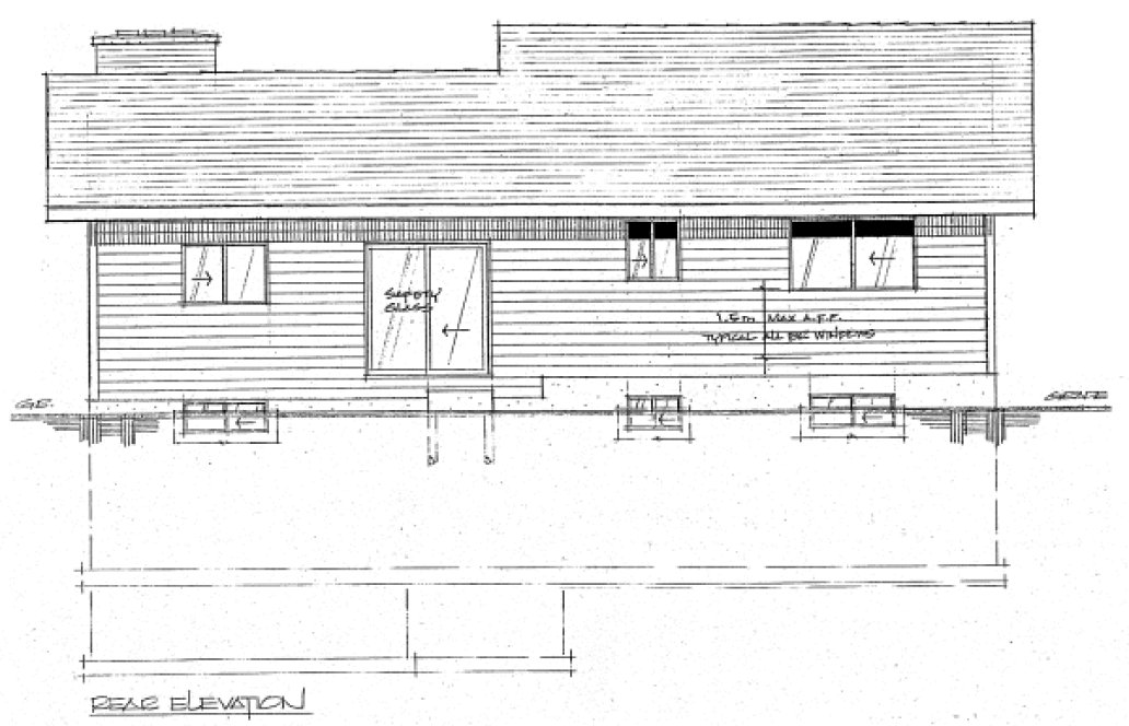 Rear Elevation for House Plan #200955