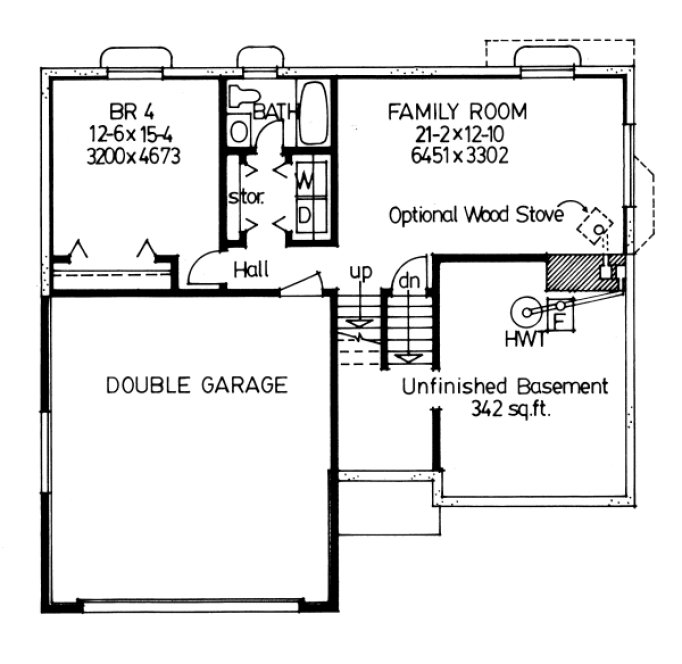 Basement Plan for House Plan #200955