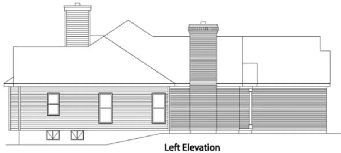 Left Elevation for House Plan #412102