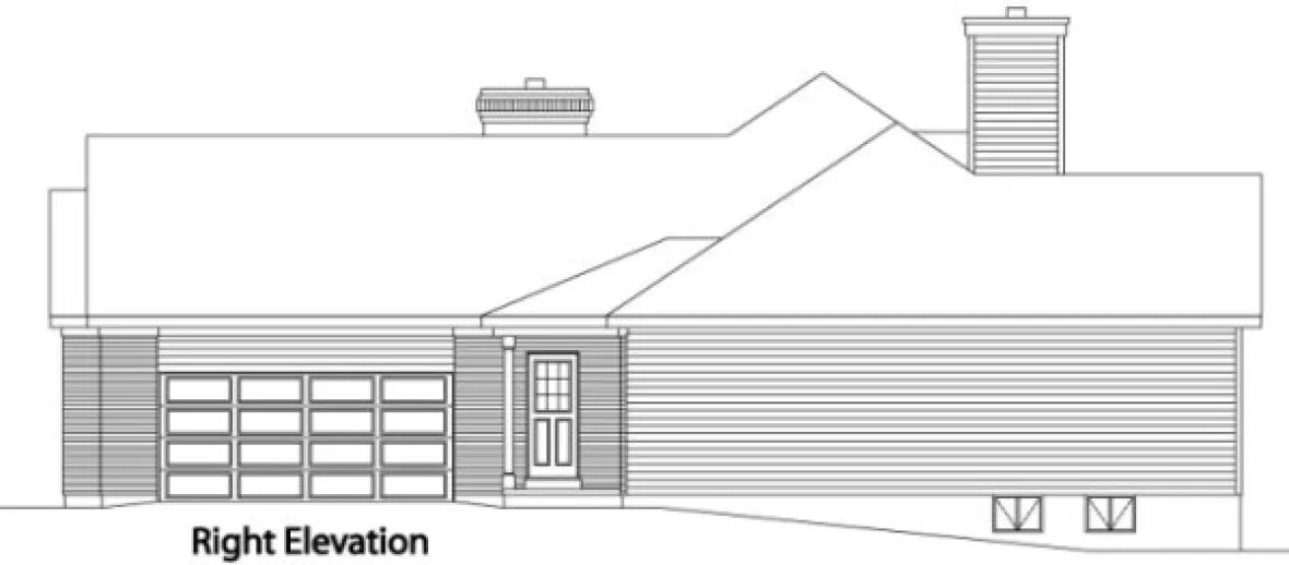 Right Elevation for House Plan #412102