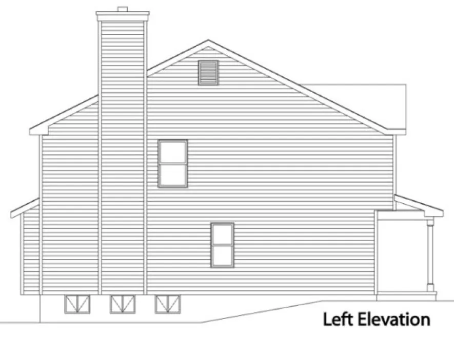 Left Elevation for House Plan #414102