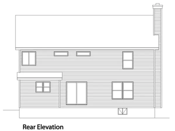 Rear Elevation for House Plan #414102