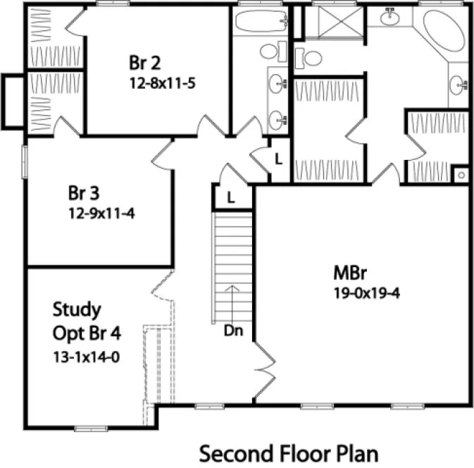Second Floor Plan for House Plan #414102