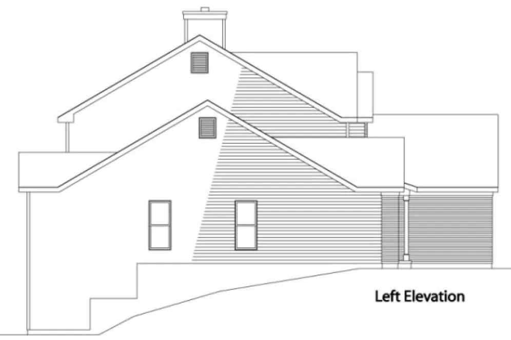 Left Elevation for House Plan #412022