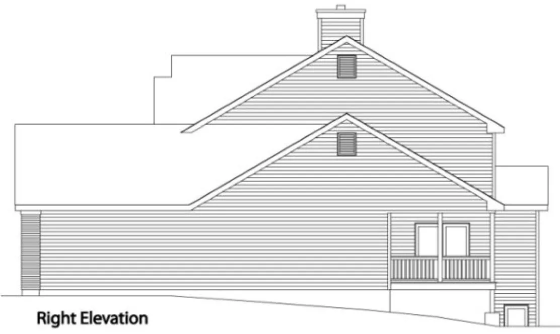 Right Elevation for House Plan #412022