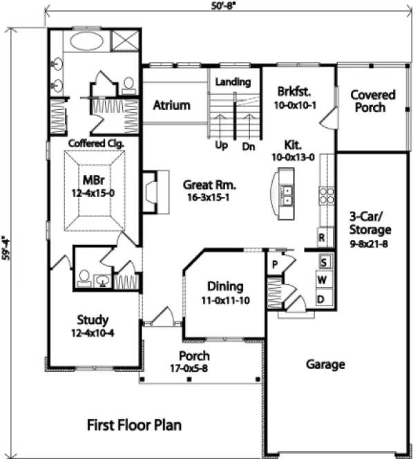 Main Floor Plan for House Plan #412022