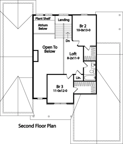 Second Floor Plan for House Plan #412022
