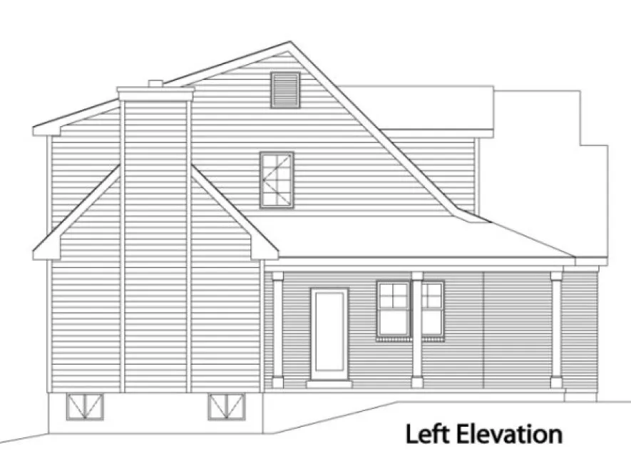 Left Elevation for House Plan #414022