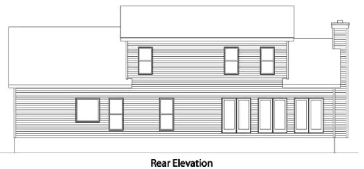 Rear Elevation for House Plan #414022