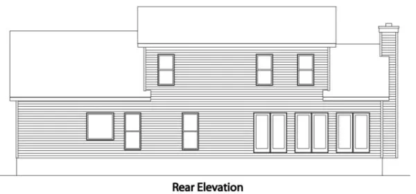 Rear Elevation for House Plan #414022