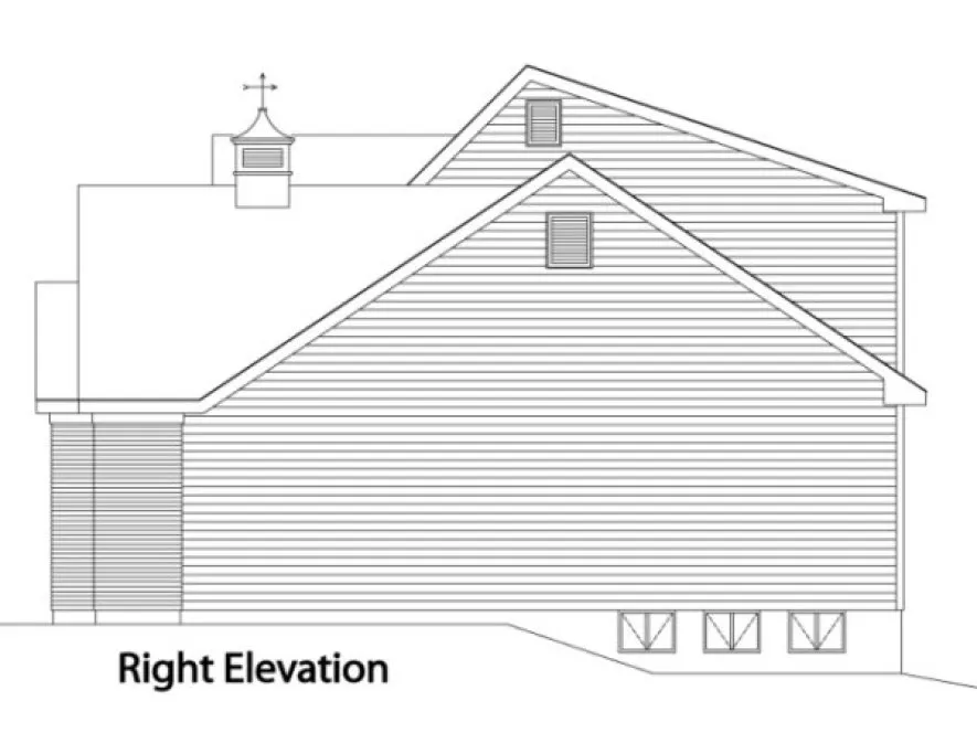 Right Elevation for House Plan #414022