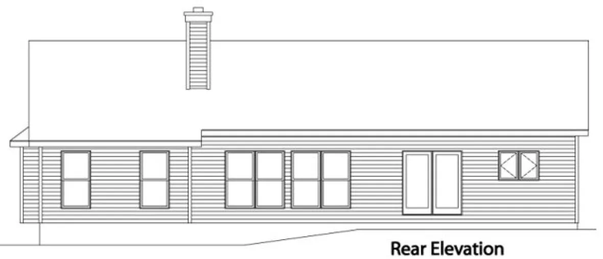 Rear Elevation for House Plan #415022