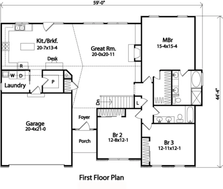 Main Floor Plan for House Plan #415022