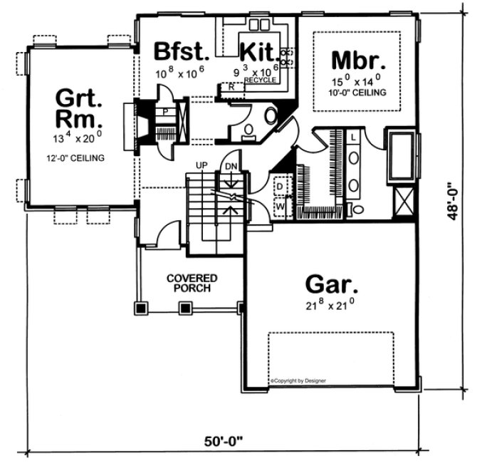 Main Floor Plan for House Plan #159058