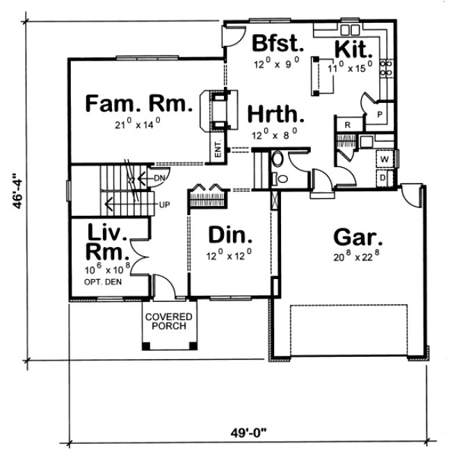 Main Floor Plan for House Plan #151158
