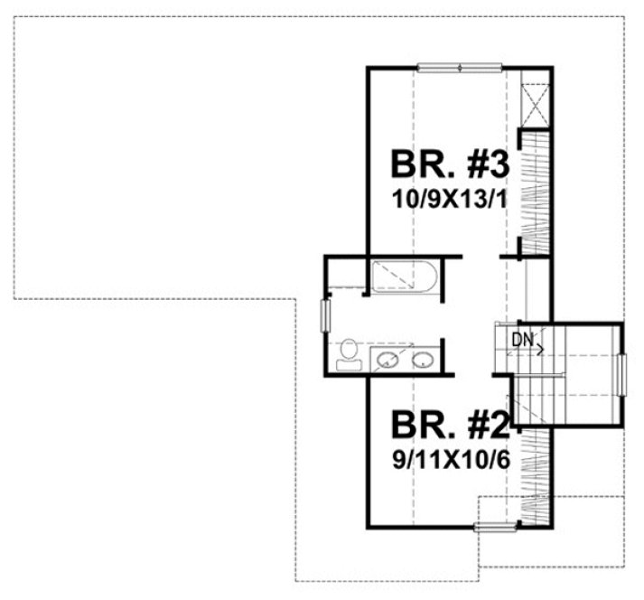 Second Floor Plan for House Plan #293132