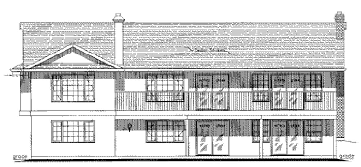 Rear Elevation for House Plan #131109