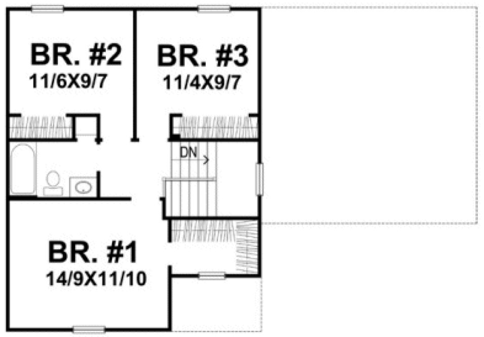 Second Floor Plan for House Plan #294132