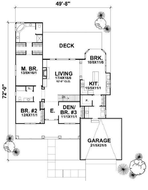 Main Floor Plan for House Plan #291232