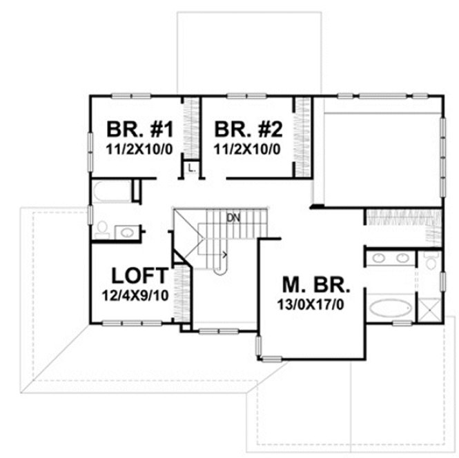 Second Floor Plan for House Plan #294232