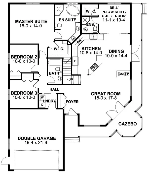 Main Floor Plan for House Plan #202940