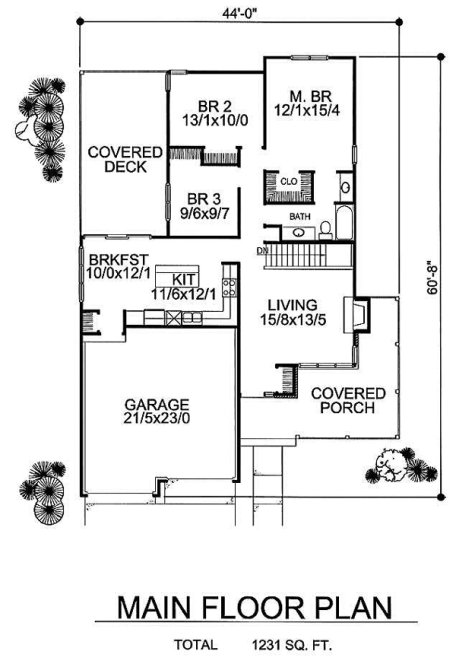 Main Floor Plan for House Plan #294099