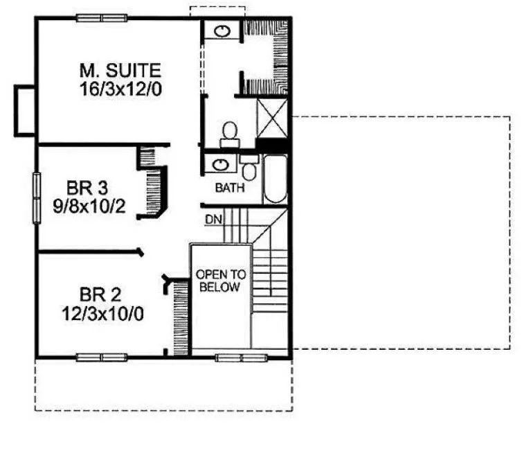 Second Floor Plan for House Plan #296099