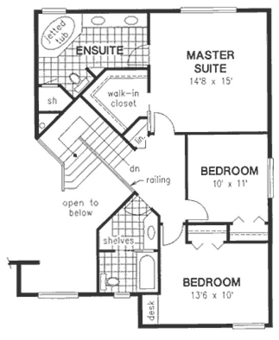 Second Floor Plan for House Plan #132339