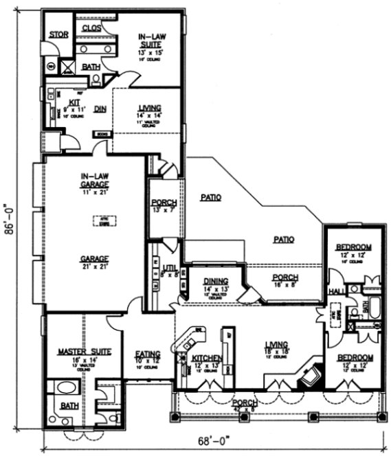 Main Floor Plan for House Plan #290042